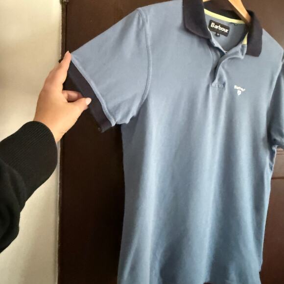 BARBOUR | Men's Sport Mix Contrast Collar and Cuffs Polo Shirt | Medium - Picture 5 of 7